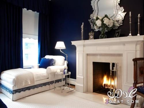 غرف نوم باللون الازرق2024 ديكورات اللون الأزرق في طلاء غرف النوم2024 ديكورات غرف نوم مميزة