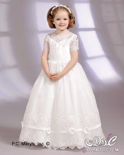 اجمل صور فساتين زفاف بيضاء للاطفال , فساتين بيضاء رووووعة