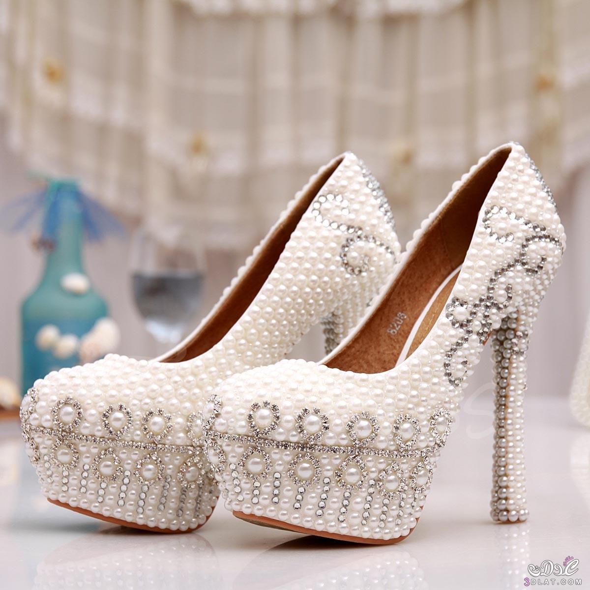 احذية زفاف لعروس2024,اجمل وارق احذية للعروس2024,شوزات رقيقه بيضاء لعروس2024
