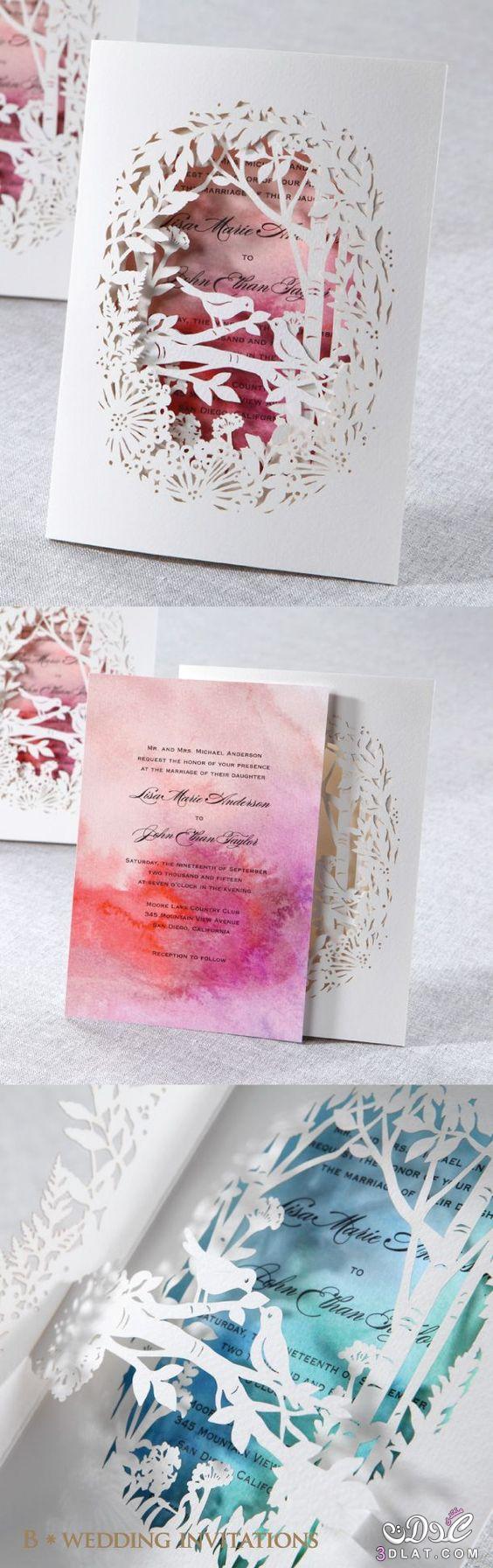 دعوات الزفاف باجمل الالوان ، بطاقات زفاف راقيه وجميله جدا