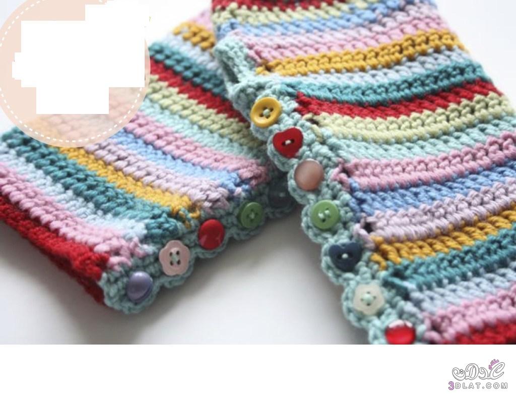جوانتي كروشيه بدون أصابع , Crochet without fingers , طريقة عمل جوانتي , جوانتي بالكروشيه
