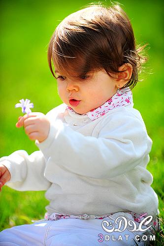 صور أطفال مع أزهار روعة ، اروع صور برائة الأطفال