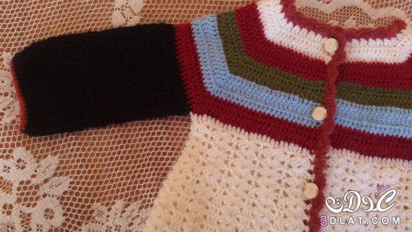 جاكيت كروشي لبنوتة من ايدي "jaket crochet"