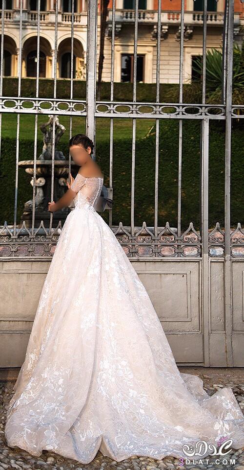 فستان زفافك بتصاميم عصريه وعالميه ، فساتين الزفاف باجمل النقشات ، ارق فساتين زفاف
