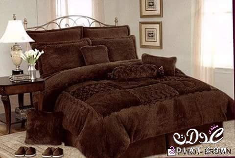 صور مفارش سرير تركي جنان، صور مفارش سرير باللون البني في منتهى الجمال ٢٠١٧
