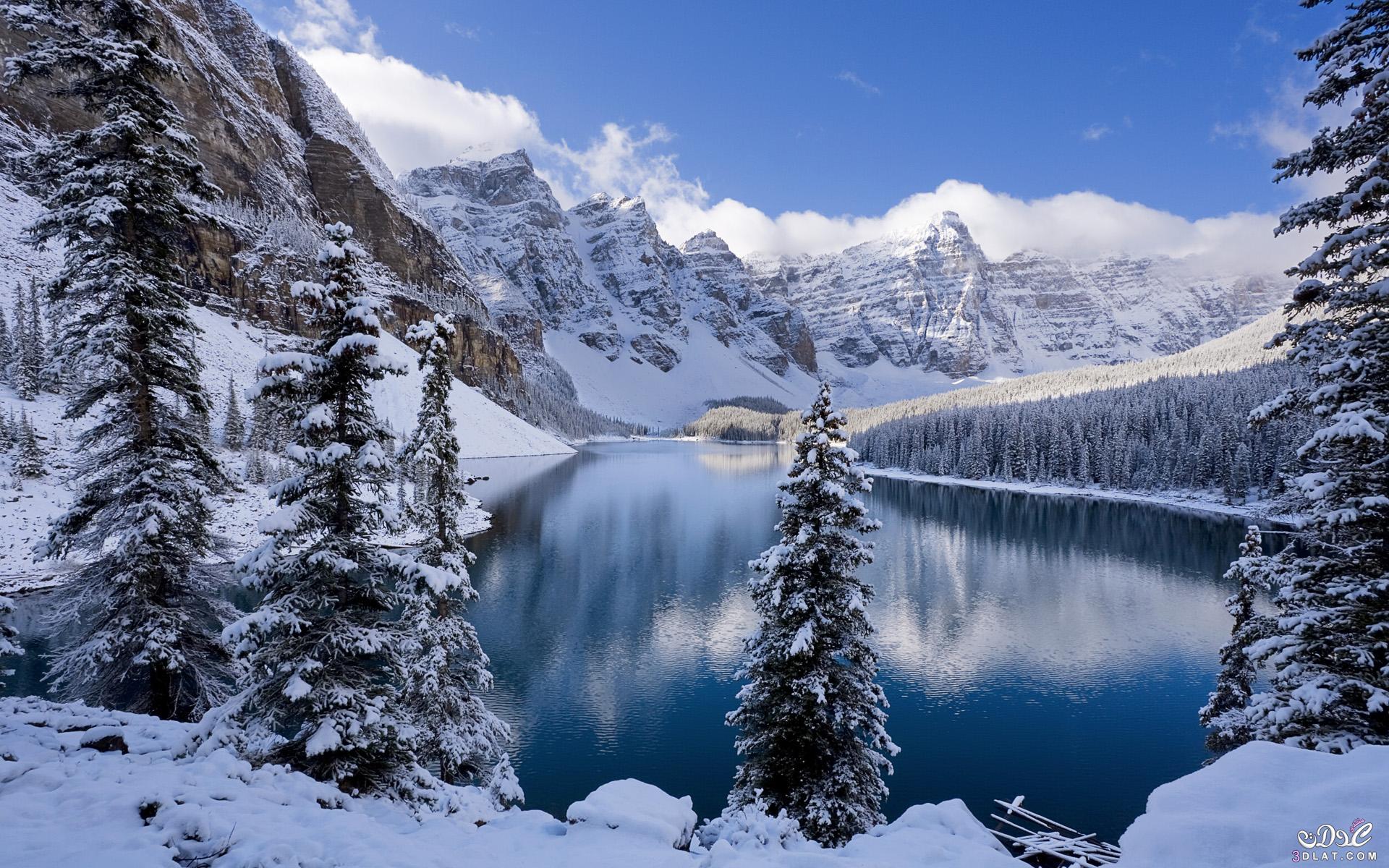 صور طبيعة خلابة مغطاة بالثلج مناظر طبيعية في الشتاء