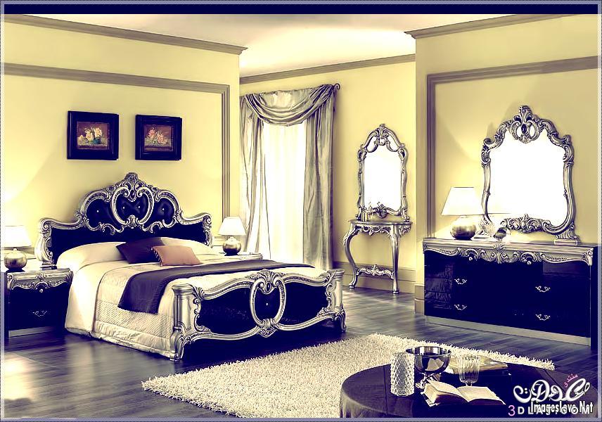 غرف نوم باللون الاسود2024 صور غرف نوم باللون الابيض والاسود