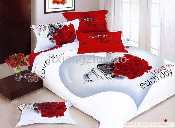 مفارش سرير باللون الابيض والاحمر 2024 اجمل المفارش بلونين الاحمر والابيض