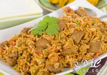 الأرز المكرمل مع قطع اللحم,طريقة تحضير الأرز المكرمل مع قطع اللحم,الأرز المكرمل