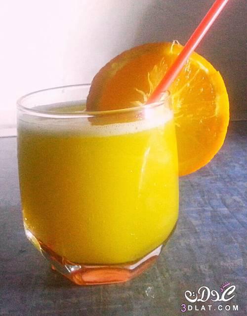 عصير بطيخ أصفر والبرتقال المنعش,طريقة تحضير عصير بطيخ أصفر والبرتقال المنعش