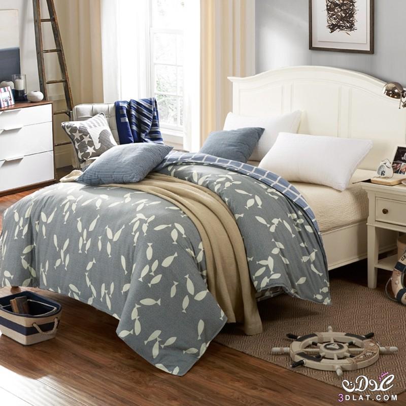اجمل اشكال مفارش سرير غرف نوم بالصور , احدث تصاميم وأشكال لحاف السرير لغرفه نومك بالوان ونقشات هادئه