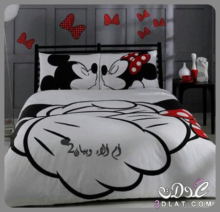 مفارش سرير رائعة برسومات mikey  y minny mouse,لمحبات الديزني مفارش سرير برسومات الميك