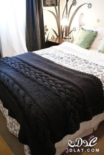 مفارش سرير من التريكو روعه,مفارش مميزه للشتاء من الكروشيه 2024