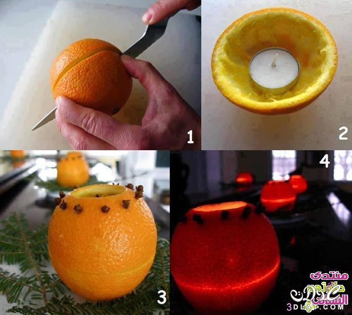 شمعة تعطر المنزل من قشر البرتقال،تعلمى كيف تصنعين شمعة من قشر البرتقال