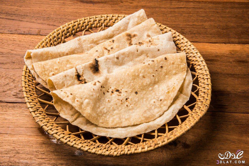 رفيق الأطباق النباتية الهندية , خبز الروتي , خبز جديد