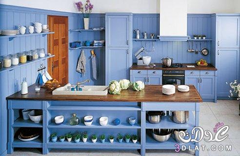 صور ديكورات مطابخ باللون الازرق 2024 , تصميمات Kitchens in blue2024