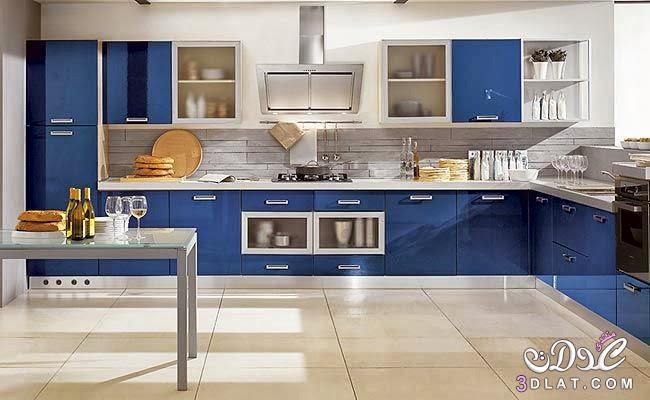صور ديكورات مطابخ باللون الازرق 2024 , تصميمات Kitchens in blue2024