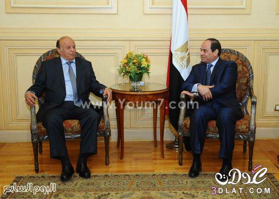 السيسى للرئيس اليمنى: مصر لم ولن تتقاعس يوما عن الوقوف بجوار أشقائها