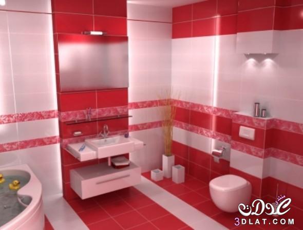 ديكورات حمامات باللون الاحمر ، حمامات فاخرة 2024