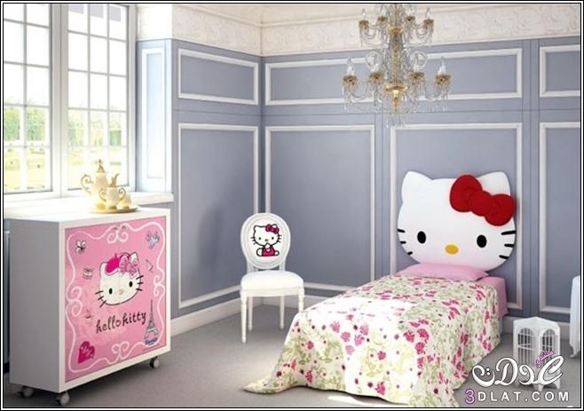 أرق غرف اطفال Hello Kitty  , اروع غرف اطفال هالو كيتي بموديلات 2024 الحديثة الرائعه