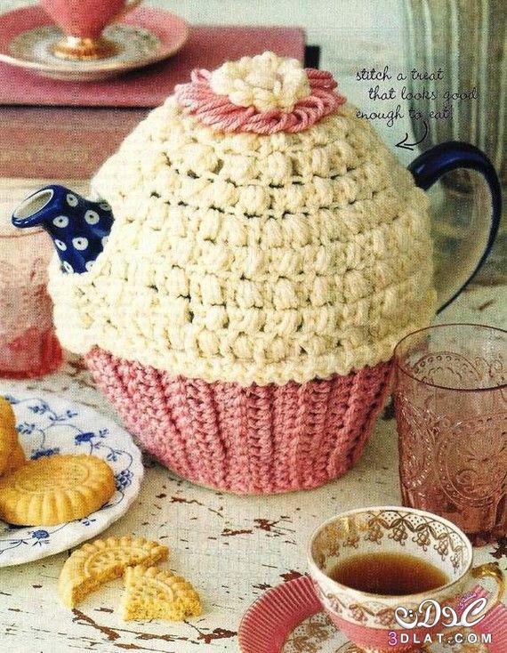 تغليفات كروشية لادوات المطبخ 2024,غلاف بالكروشية لبراد الشاي ,Crochet Tea Cosy