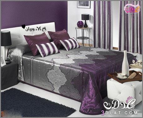 مفارش اسرة باللون الموف لموسم 2024,لمحبات اللون البنفسجي مفارش سرير رائعة
