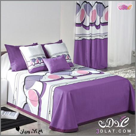 مفارش اسرة باللون الموف لموسم 2024,لمحبات اللون البنفسجي مفارش سرير رائعة