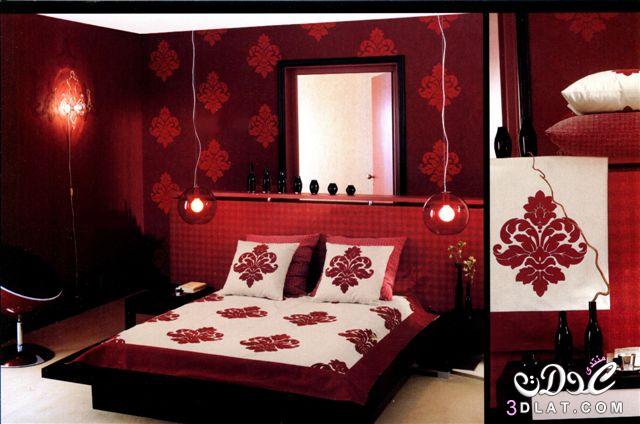 تصميمات غرف نوم باللون الاحمر، ديكورات غرف نوم حمراء، اناقة الاحمر في غرف النوم 2024