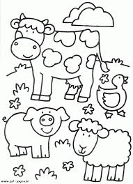 رسومات حيوانات الحديقه مع حيوانات المزرعه للتلويين