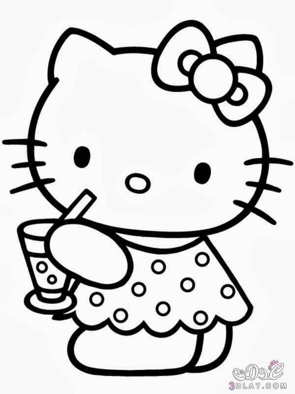 هيلو كيتى للتلوين,رسومات سهلة التلوين للأطفال,صور رسومات هيلو كيتى Hello kitty,رسومات للتلوين للأطفال ممتعة